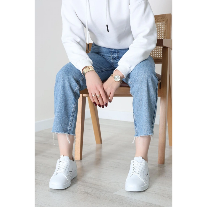 Baskılı Günlük Ayakkabı Beyazsiyah - 30303.264.