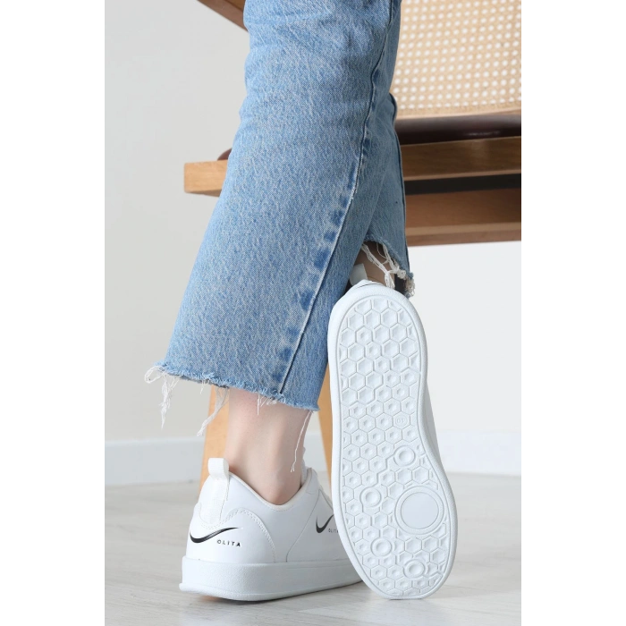 Baskılı Günlük Ayakkabı Beyazsiyah - 30303.264.