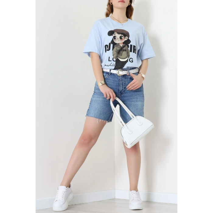 Baskılı Kompakt Penye Tişört Bebemavi - 55044.1872.