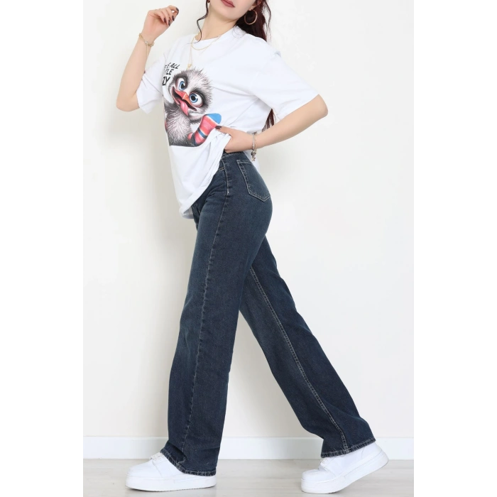 Baskılı Kompakt Penye Tişört Beyazgri - 55044.1872.