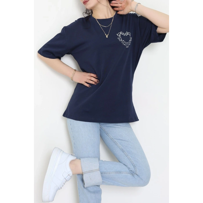 Baskılı Kompakt Penye Tişört Lacibeyaz - 55044.1872.