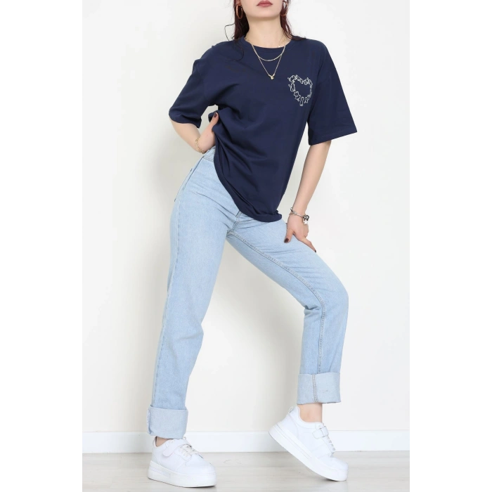 Baskılı Kompakt Penye Tişört Lacibeyaz - 55044.1872.