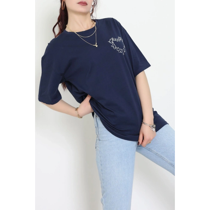 Baskılı Kompakt Penye Tişört Lacibeyaz - 55044.1872.