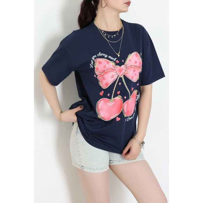 Baskılı Kompakt Penye Tişört Lacikırmızı - 55044.1872.