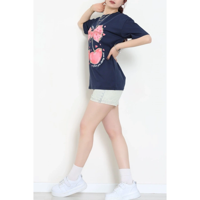 Baskılı Kompakt Penye Tişört Lacikırmızı - 55044.1872.