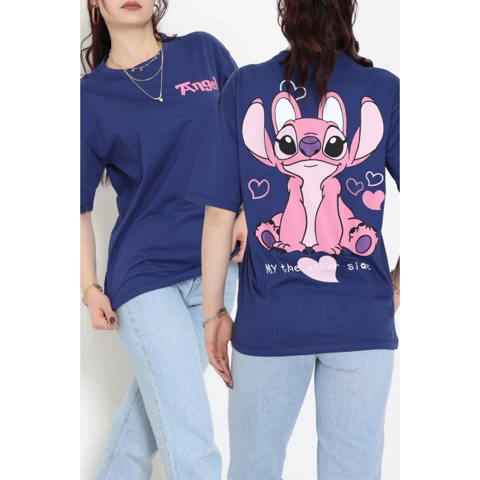 Baskılı Kompakt Penye Tişört Lacipembe - 55044.1872.