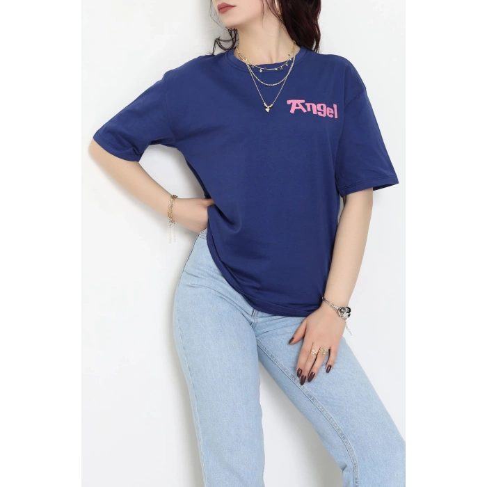 Baskılı Kompakt Penye Tişört Lacipembe - 55044.1872.