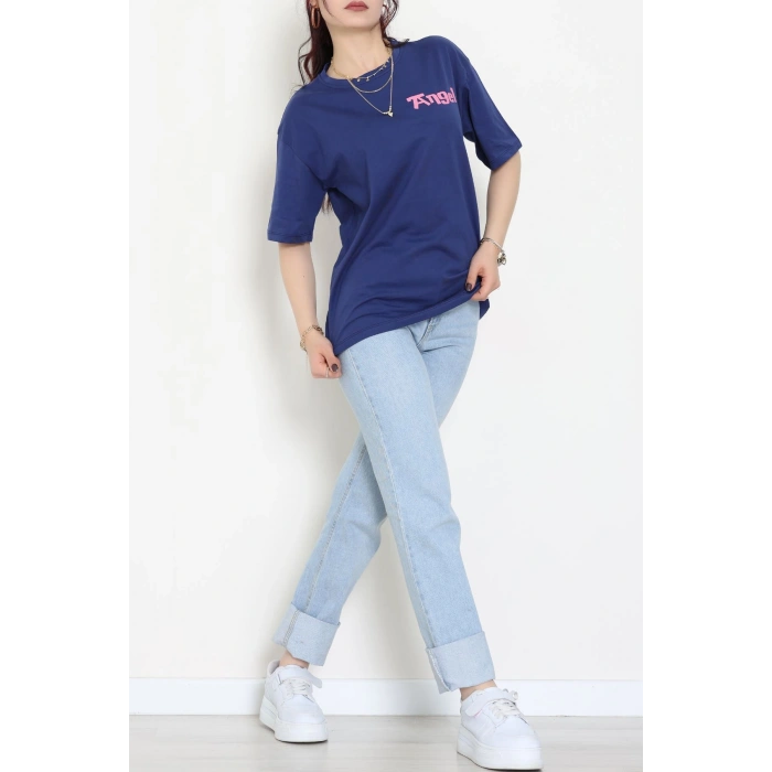 Baskılı Kompakt Penye Tişört Lacipembe - 55044.1872.