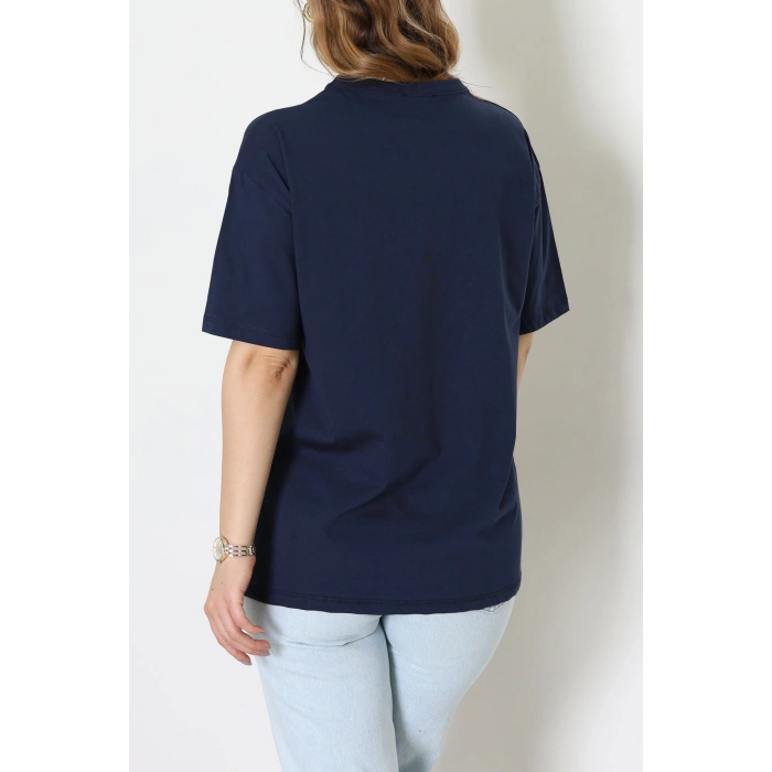 Baskılı Kompakt Penye Tişört Laciyeşil - 55044.1872.