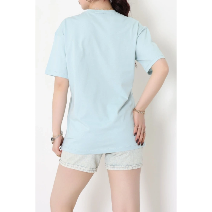 Baskılı Kompakt Penye Tişört Mintkahve - 55044.1872.