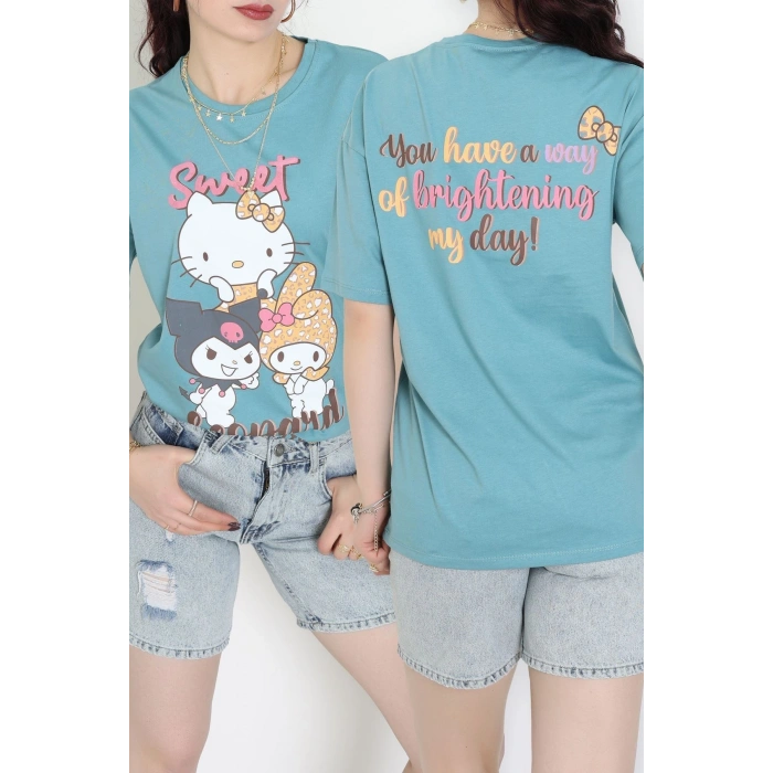 Baskılı Kompakt Penye Tişört Mintsarı - 55044.1872.