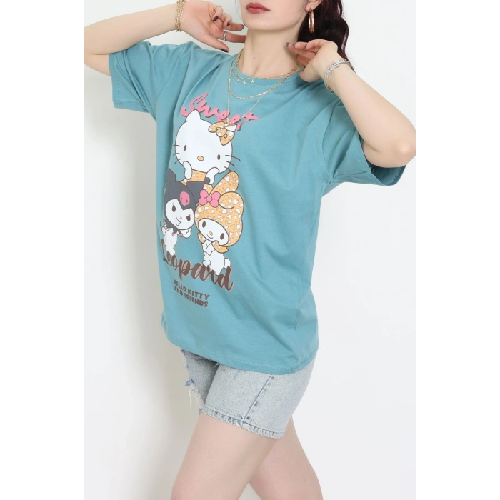 Baskılı Kompakt Penye Tişört Mintsarı - 55044.1872.