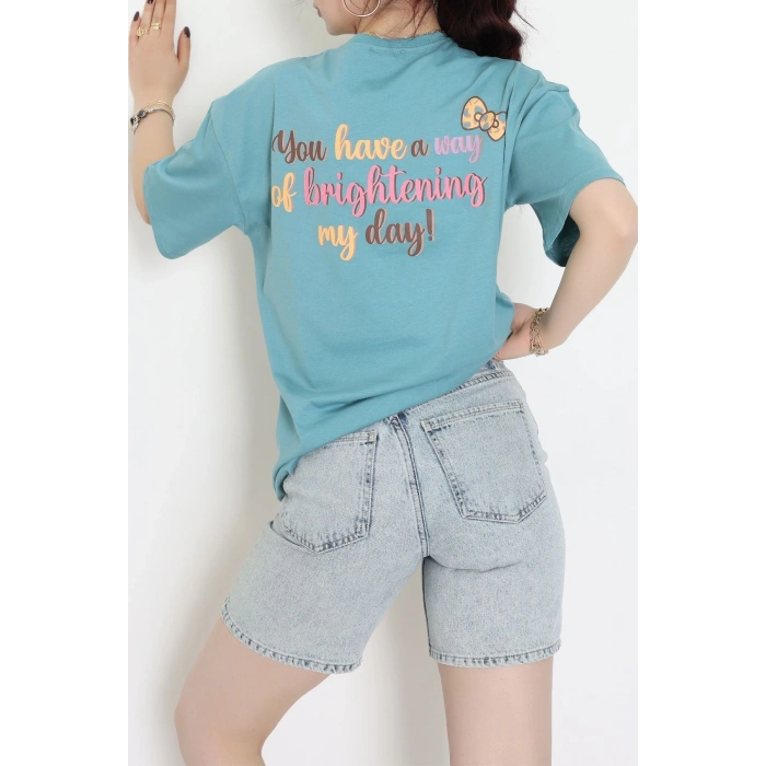 Baskılı Kompakt Penye Tişört Mintsarı - 55044.1872.