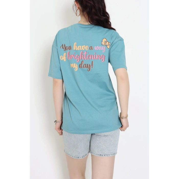 Baskılı Kompakt Penye Tişört Mintsarı - 55044.1872.