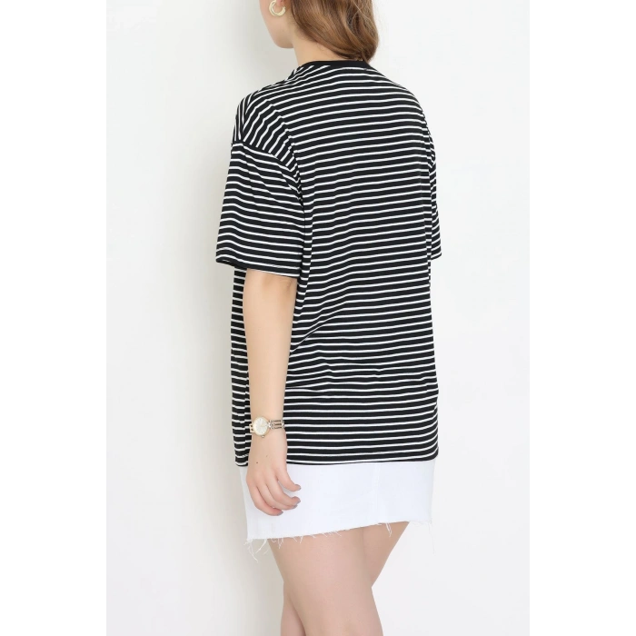 Baskılı Kompakt Penye Tişört Siyahbeyaz - 55044.1872.