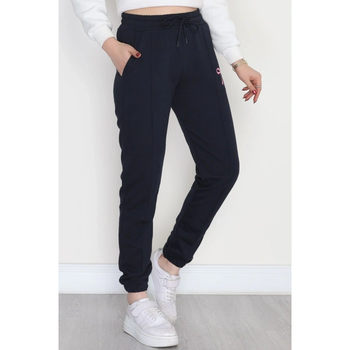 Baskılı Paça Lastik Eşofman Altı Lacivertpembe - 41316.1431.