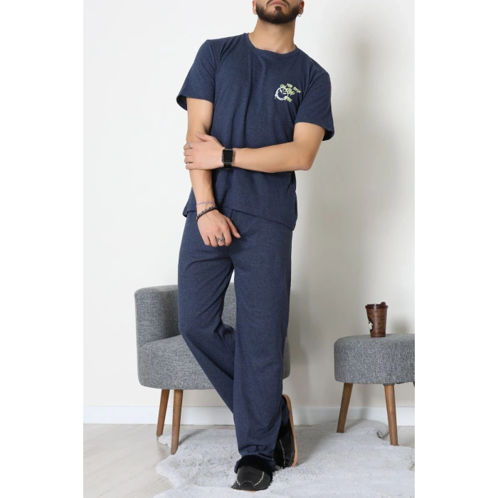 Baskılı Süprem Erkek Pijama Takımı İndigo2 - 70862.1961.