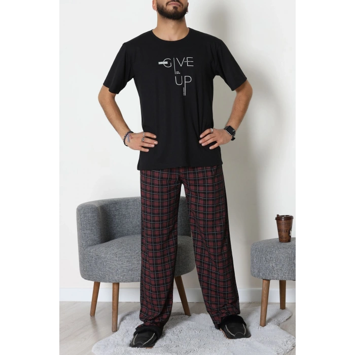 Baskılı Süprem Erkek Pijama Takımı Siyah - 70862.1961.