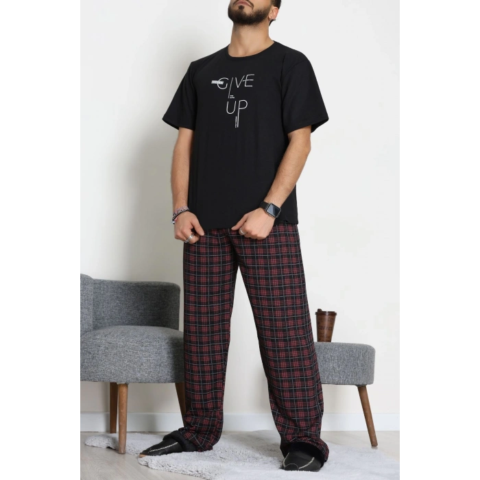 Baskılı Süprem Erkek Pijama Takımı Siyah - 70862.1961.