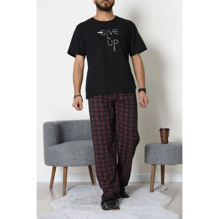 Baskılı Süprem Erkek Pijama Takımı Siyah - 70862.1961.