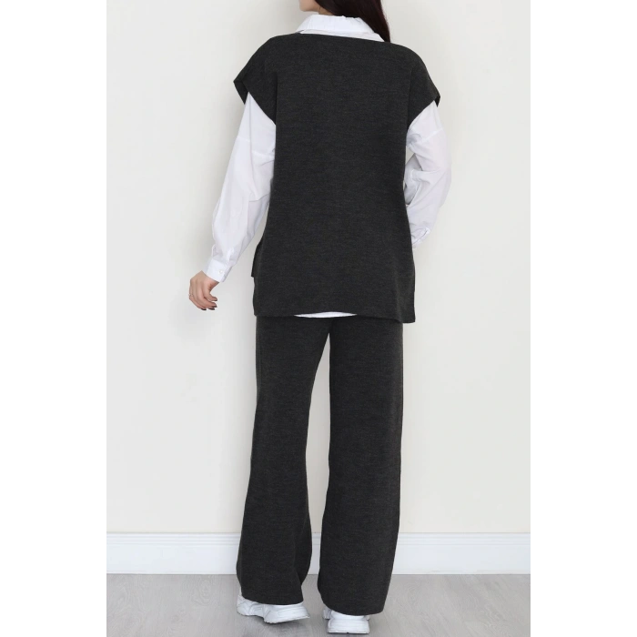 Baskılı Triko Takım Antrasit - 7109.1247.