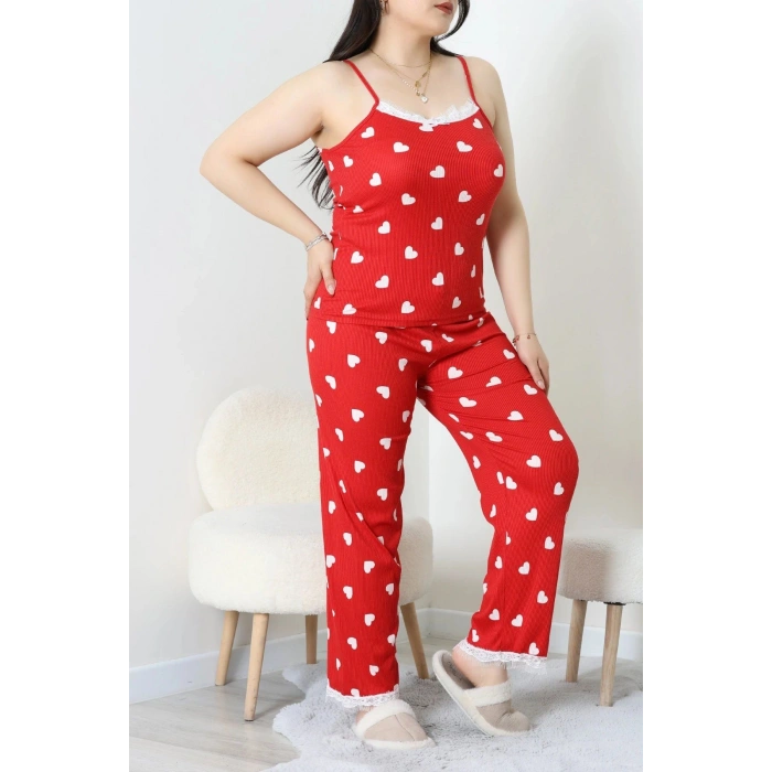 Battal 3Lü Pijama Set Kırmızıkalp - 163.1287.