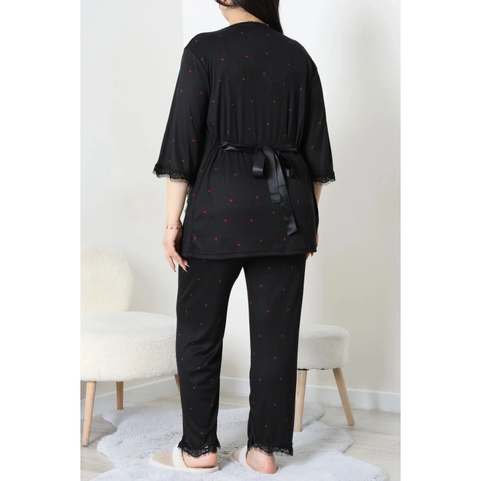Battal 3Lü Pijama Set Siyahkalp - 163.1287.