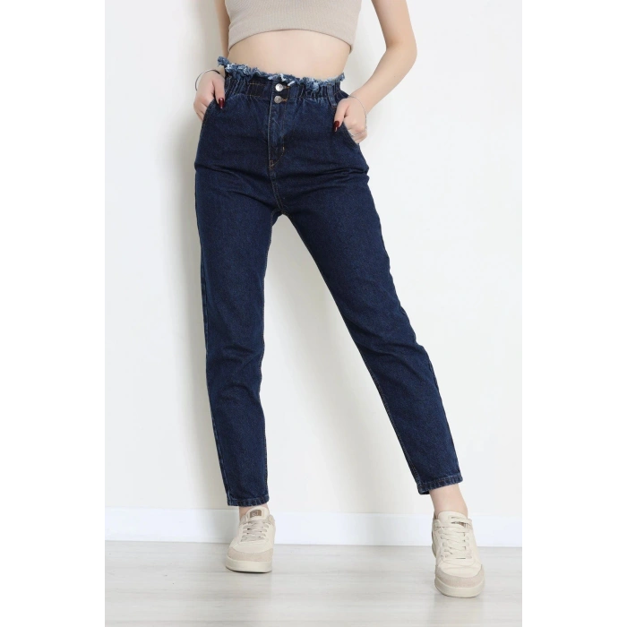 Bel Büzgü Ve Püskül Mom Jean Koyumavi - 405206.2141.