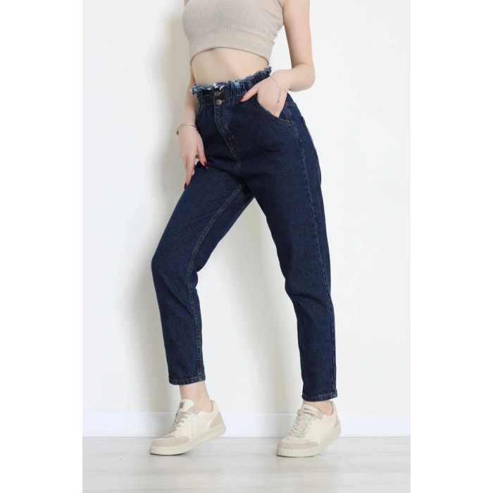 Bel Büzgü Ve Püskül Mom Jean Koyumavi - 405206.2141.
