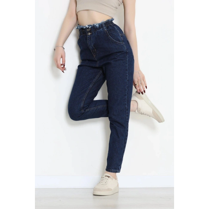 Bel Büzgü Ve Püskül Mom Jean Koyumavi - 405206.2141.
