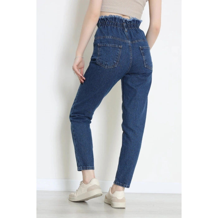 Bel Büzgü Ve Püskül Mom Jean Mavi - 405206.2141.