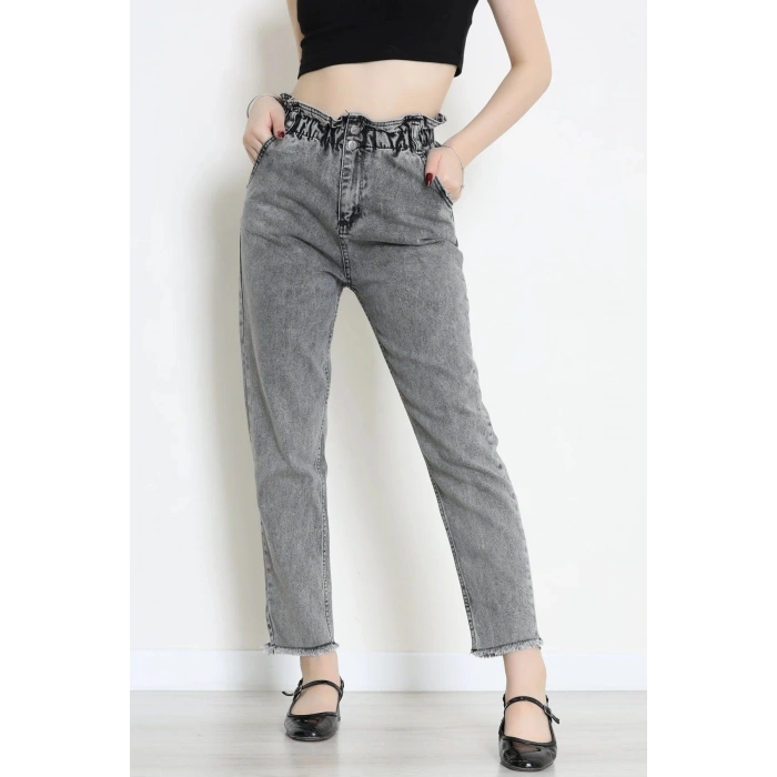 Bel Lastik Paça Püsküllü Mom Jean Karyıkama - 405221.2141.