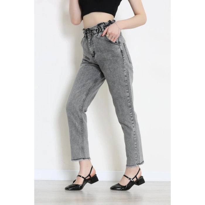 Bel Lastik Paça Püsküllü Mom Jean Karyıkama - 405221.2141.
