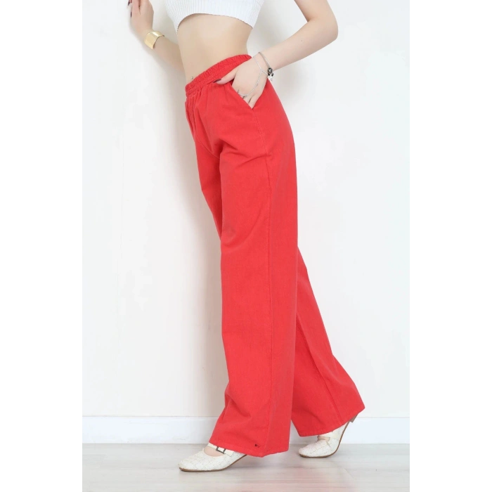 Bel Lastikli Bol Paça Pantolon Narçiçeği - 2900.1238.