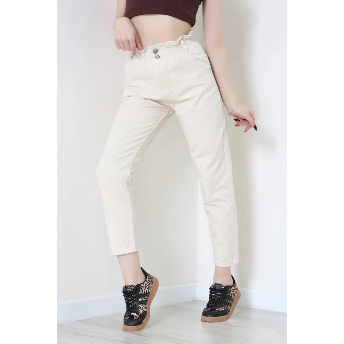 Bel Lastikli Mom Jean Bej - 405353.2141.