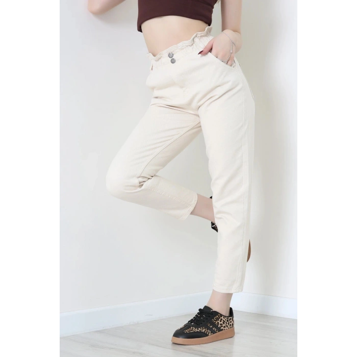 Bel Lastikli Mom Jean Bej - 405353.2141.