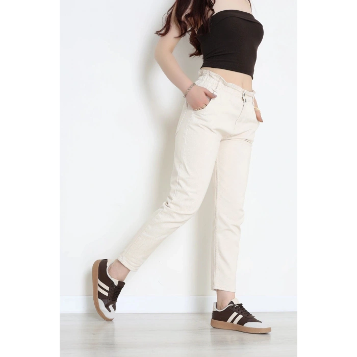 Bel Lastikli Mom Jean Krem - 405353.2141.