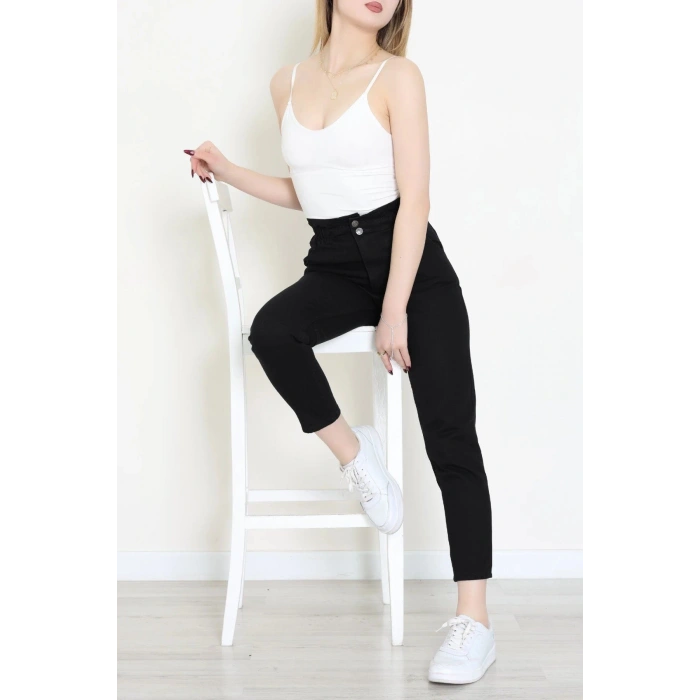 Bel Lastikli Mom Jean Siyah - 405353.2141.