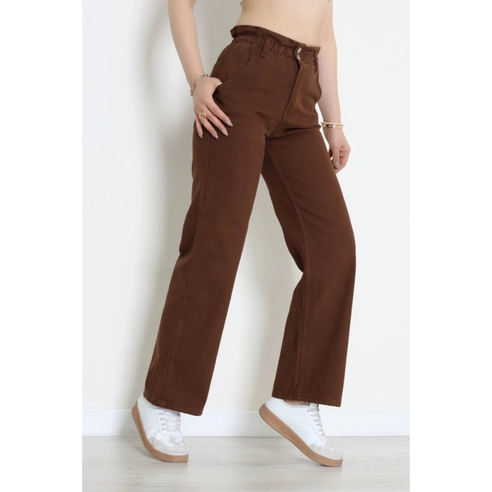 Bel Lastikli Palazzo Kot Pantolon Kahve - 405354.2141.
