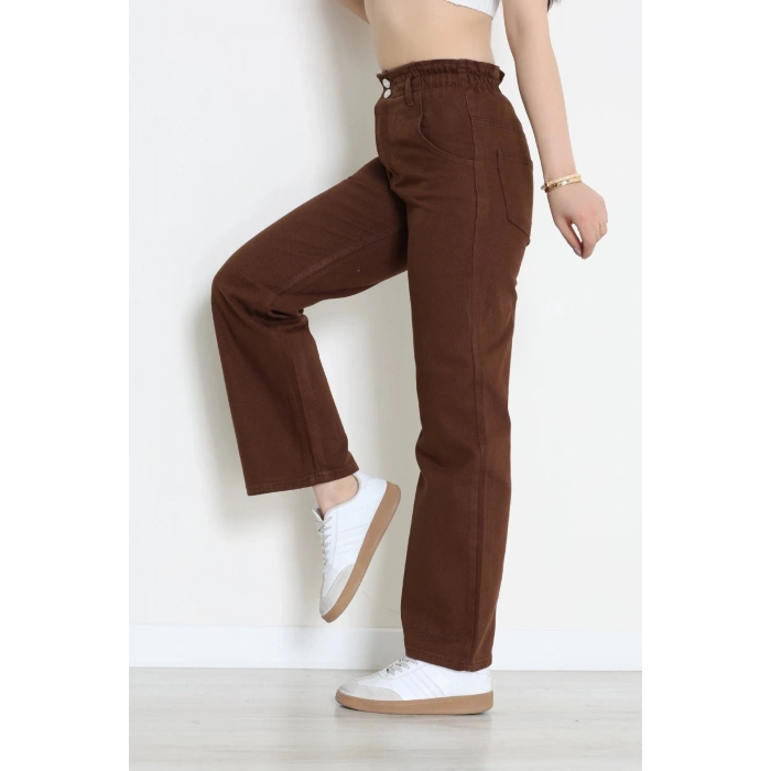 Bel Lastikli Palazzo Kot Pantolon Kahve - 405354.2141.