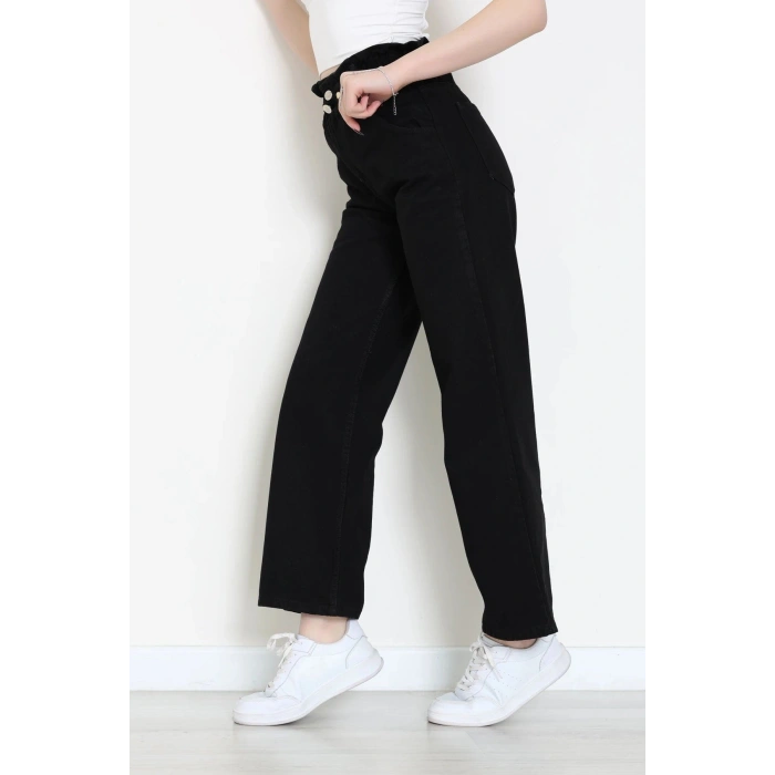 Bel Lastikli Palazzo Kot Pantolon Siyah - 405354.2141.