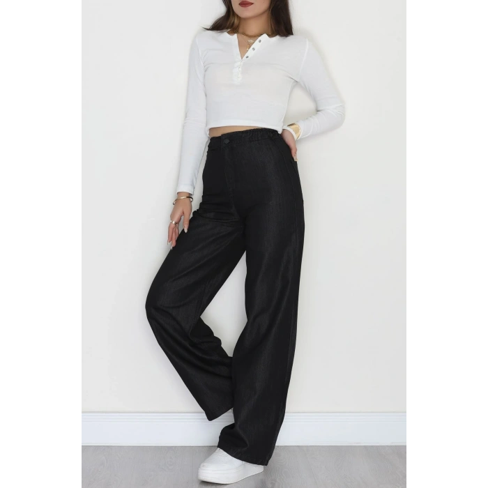 Bel Lastikli Palazzo Kot Pantolon Siyahçizgili - 42470.2088.