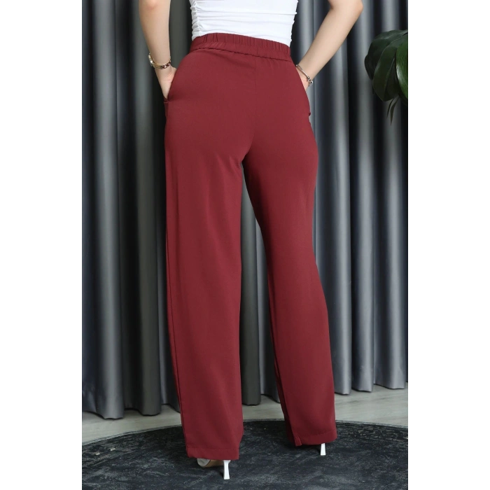 Bel Lastikli Pantolon Bordo - 70989.1347.