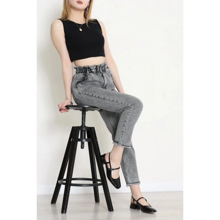 Bel Paça Püskül Büzgülü Mom Jean Açıkfüme - 405204.2141.