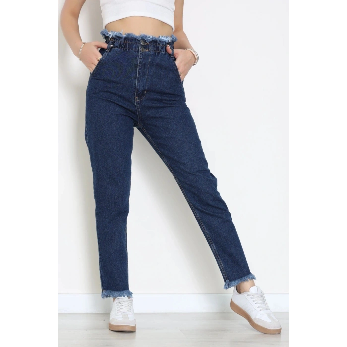 Bel Paça Püskül Büzgülü Mom Jean Mavi - 405204.2141.