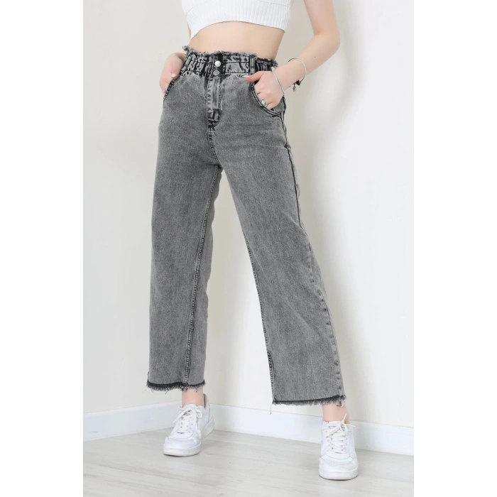 Bel Paça Püsküllü Palazzo Kot Pantolon Açıkfüme - 405108.2141.