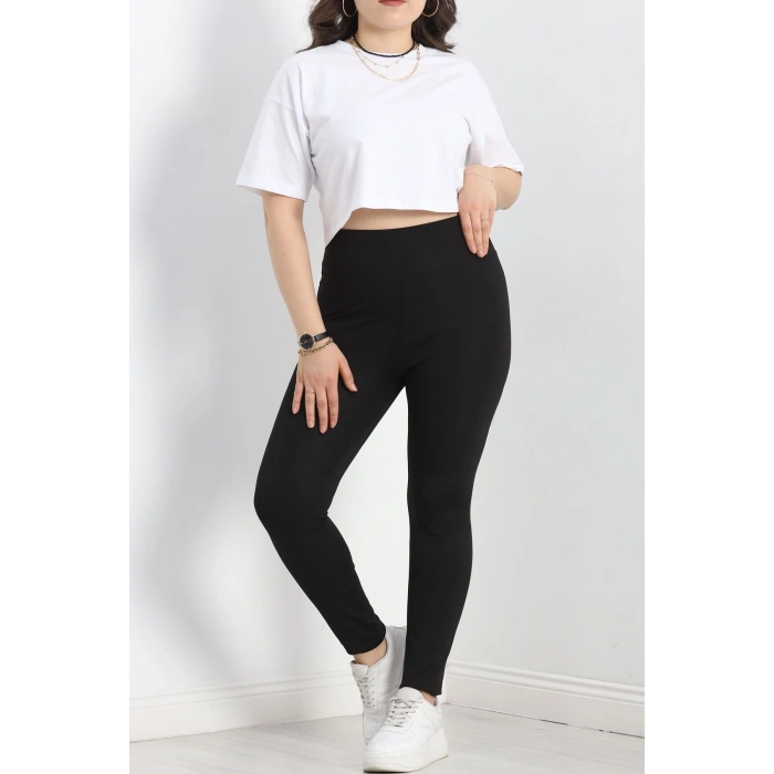 Bel Yazılı Battal Dalgıç Tayt Siyah - 50073.1098.