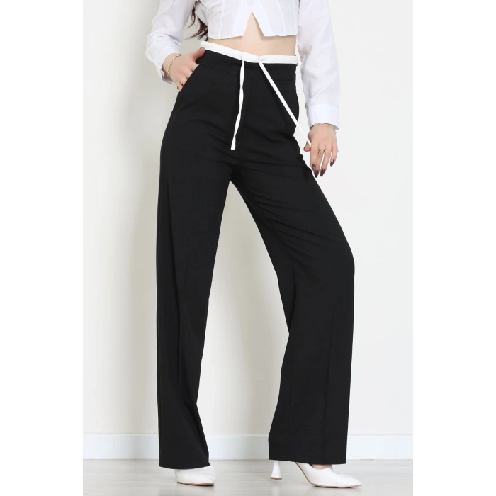 Beli Garnili Poliviskon Palazzo Pantolon Siyah - 51235.1920.