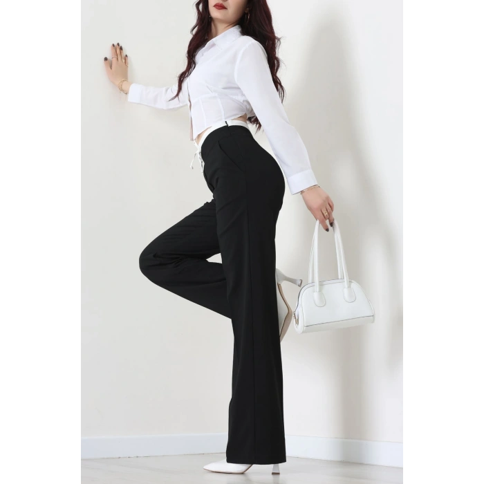 Beli Garnili Poliviskon Palazzo Pantolon Siyah - 51235.1920.