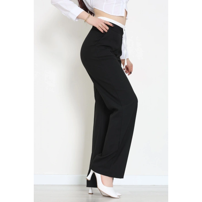 Beli Garnili Poliviskon Palazzo Pantolon Siyah - 51235.1920.